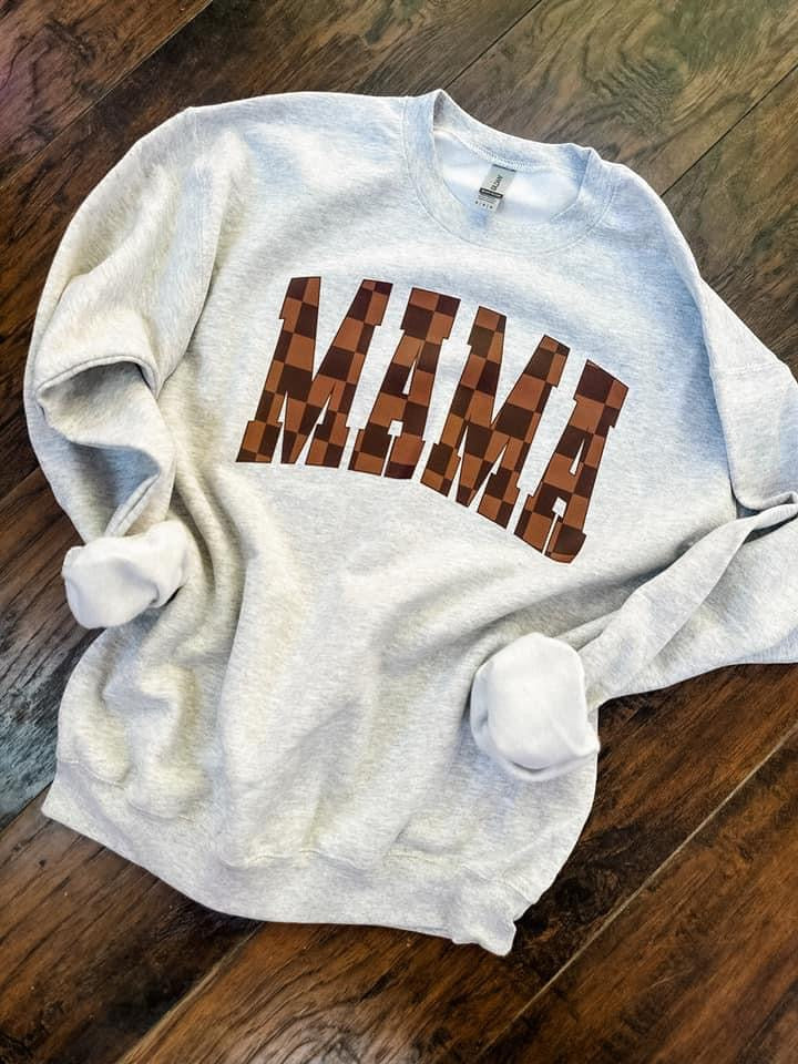 Checkered Mama Crewneck
