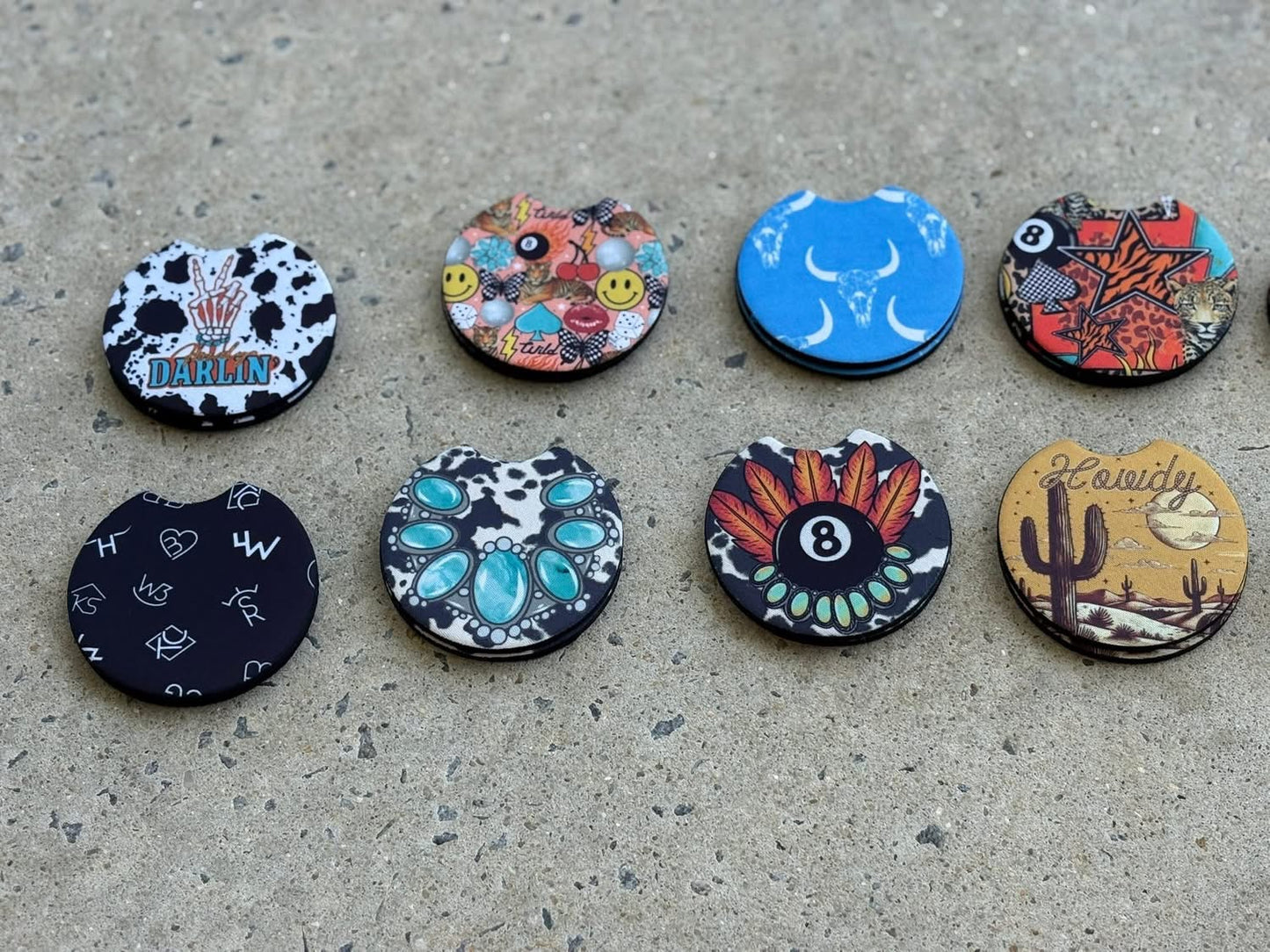 Western Boho Car Coaster Set