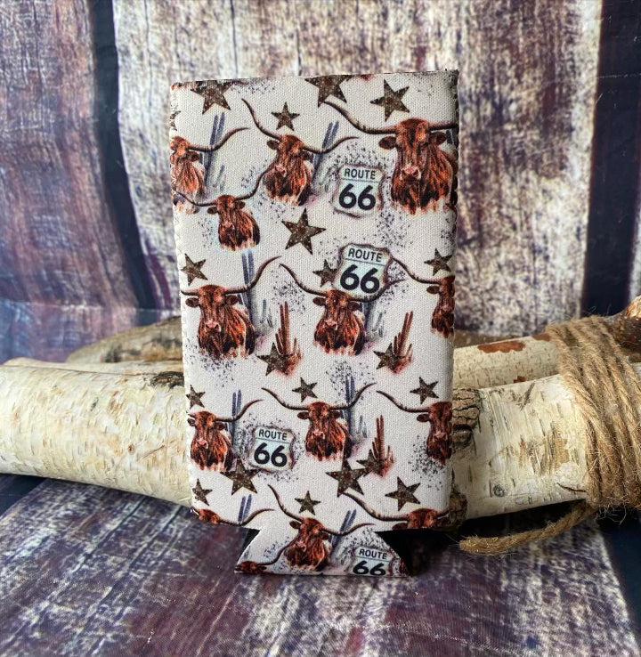Highland Cow Tall Slim Can Cooler