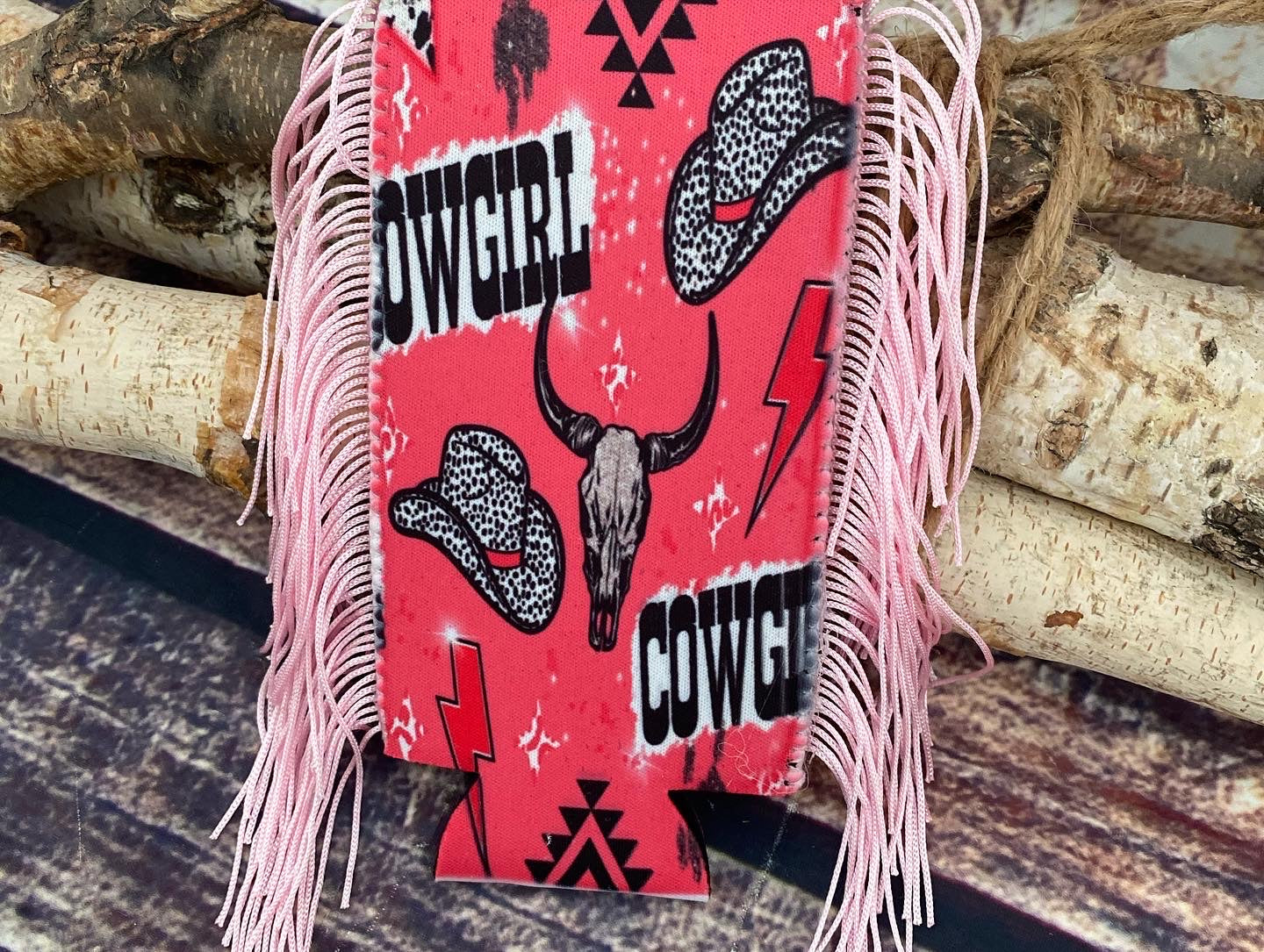 Pink Cowgirl Tall Can Cooler