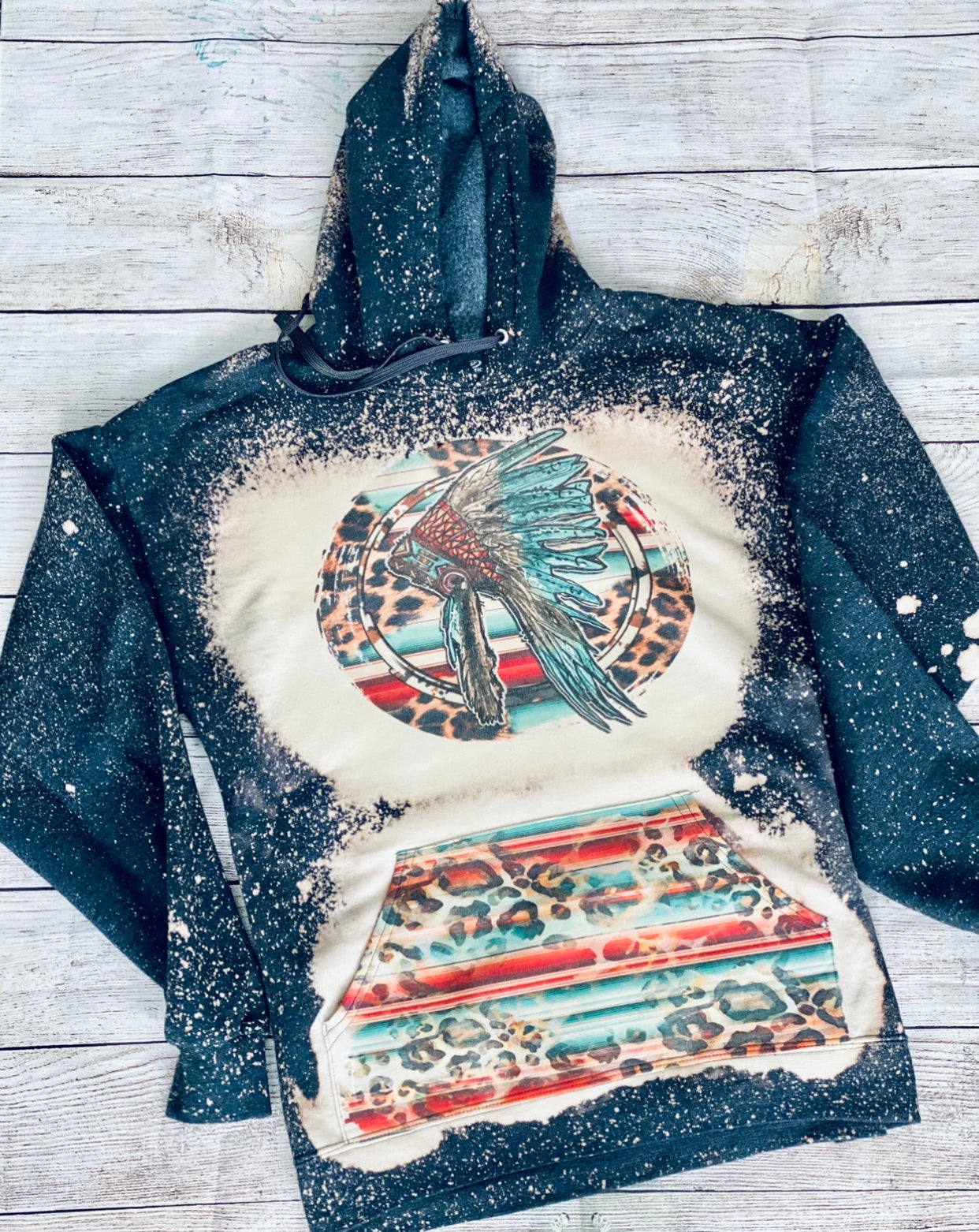 Feathered Indian Hooded Sweatshirt