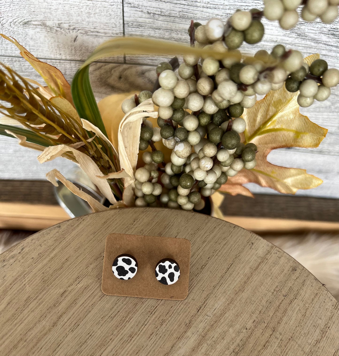 Cow Print Stud Earring