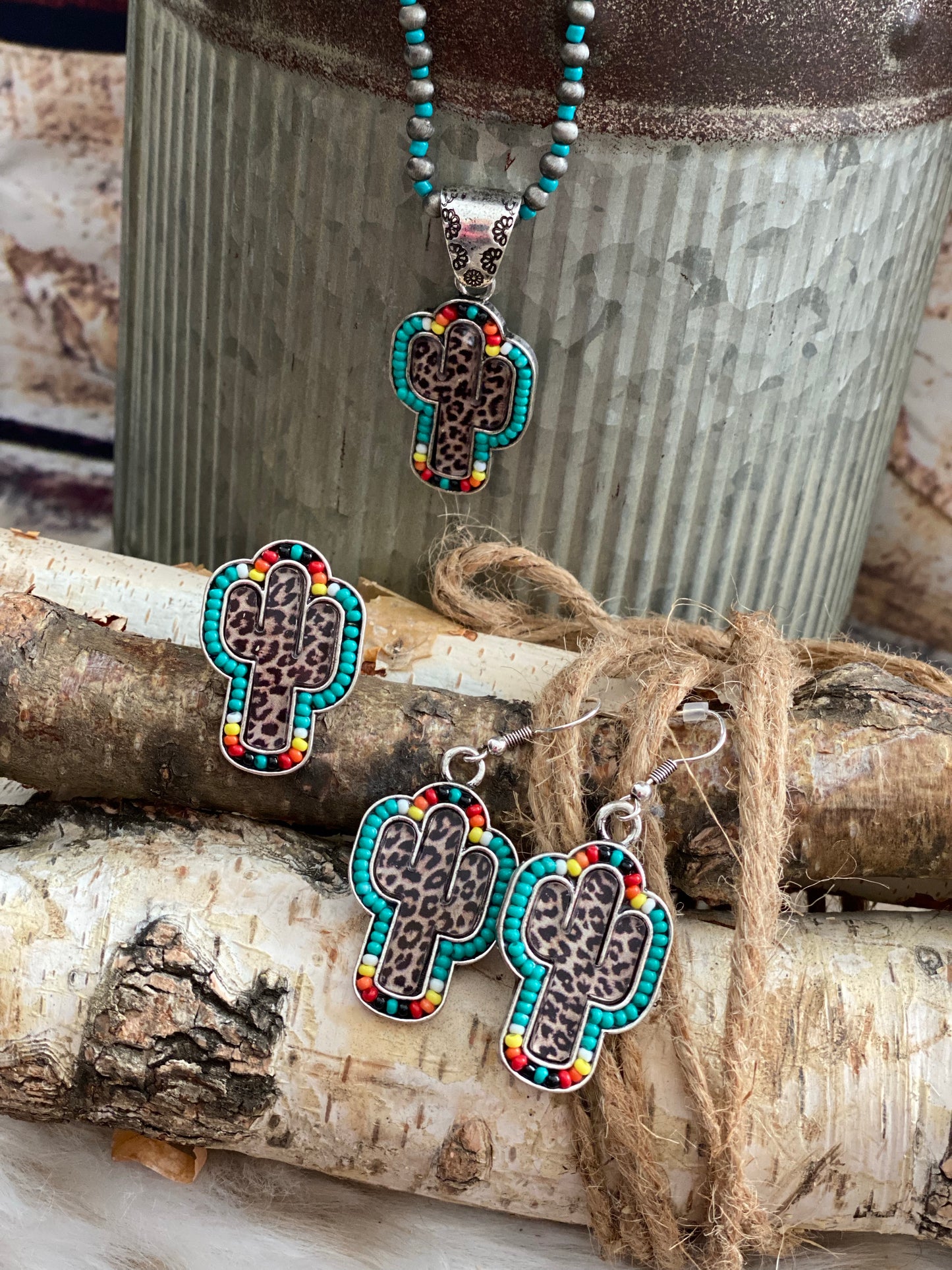 Cheetah Serape Cactus Set