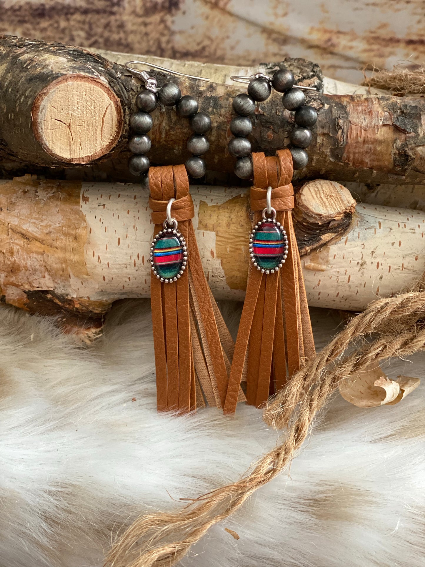 Pearl Loop Serape Earrings