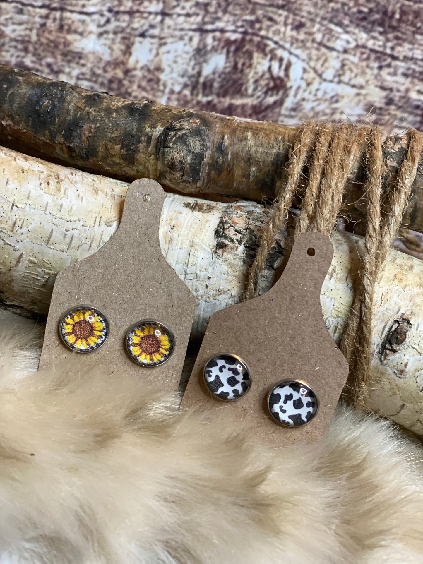 SF & Cow Print Bubble Earring