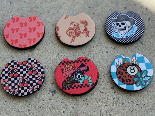 Western Boho Car Coaster Set