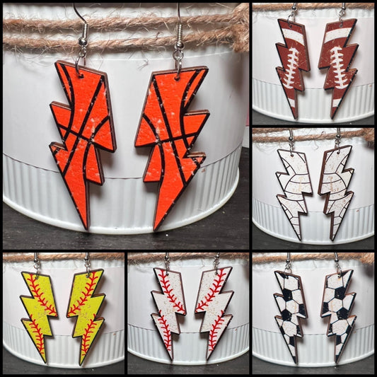 Sports Wooden Earrings