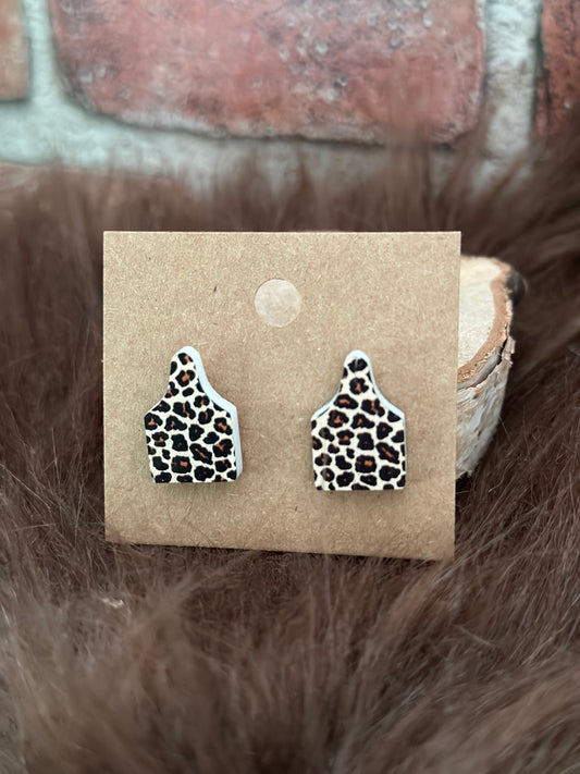 Cow Print Stud Earrings