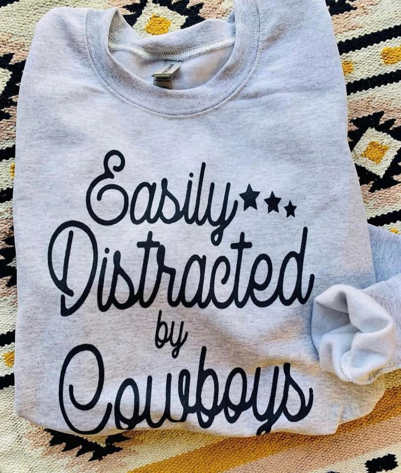 Easily Distracted by Cowboys Crewneck