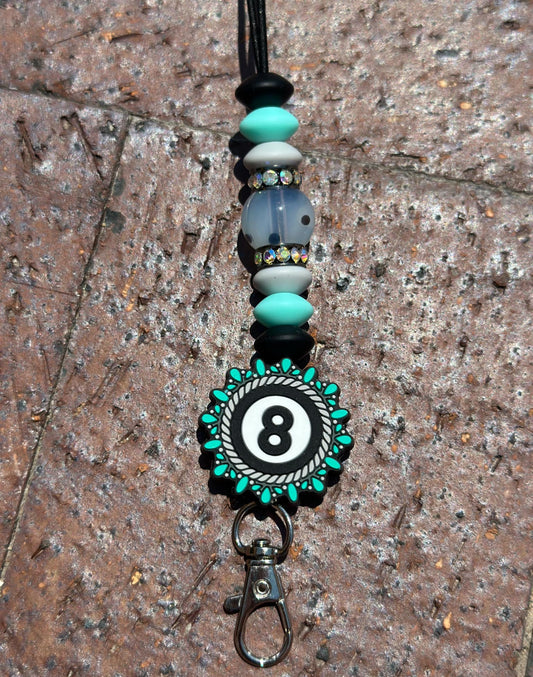 8 Ball Beaded Lanyard
