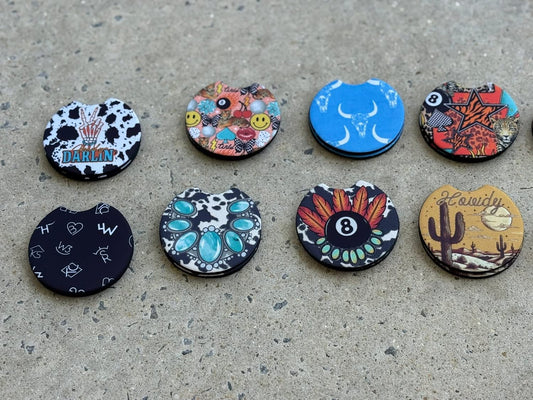 Western Boho Car Coaster Set