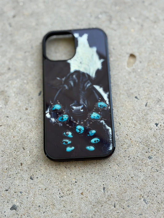 Black Cow Blossom Phone Case