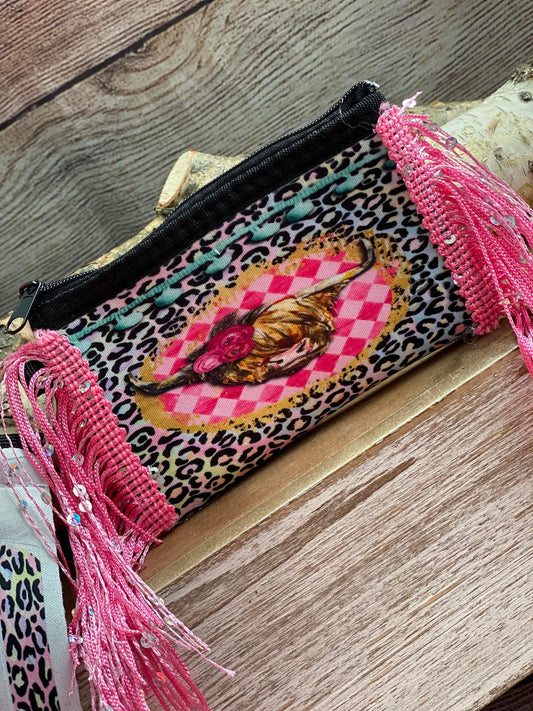 Highland Pink Fringe Dolled Up Coin Purse