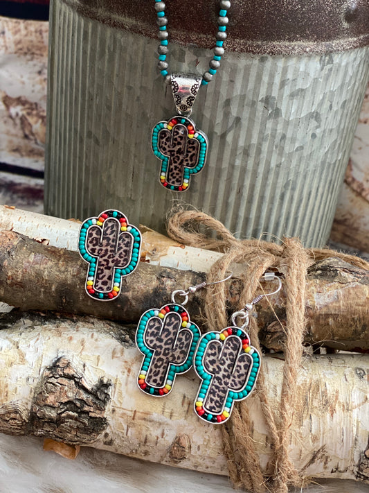 Cheetah Serape Cactus Set