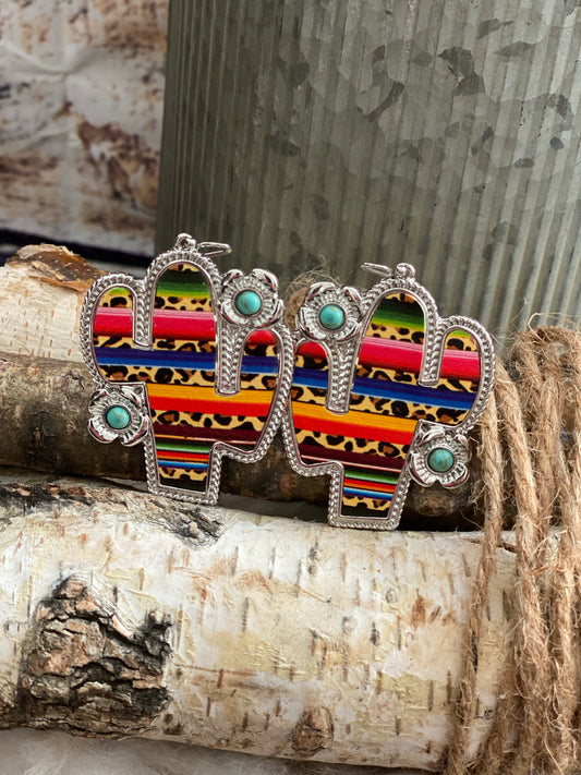 Cactus Metal Serape Earring
