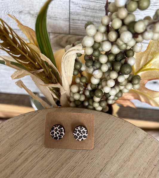 Leopard Print Stud Earring