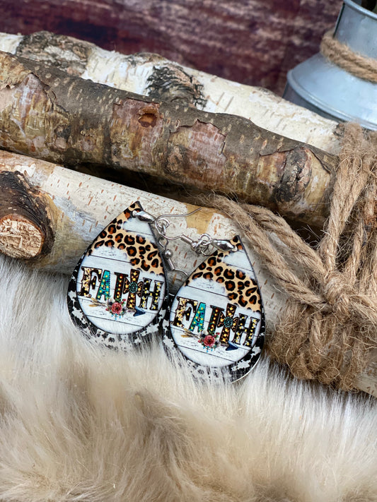 Faith Tear Drop Earring