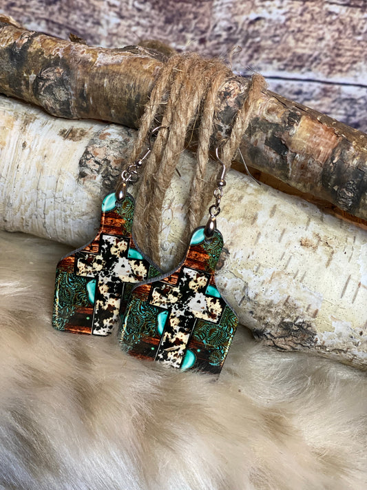 Cross Cow Truq Earring